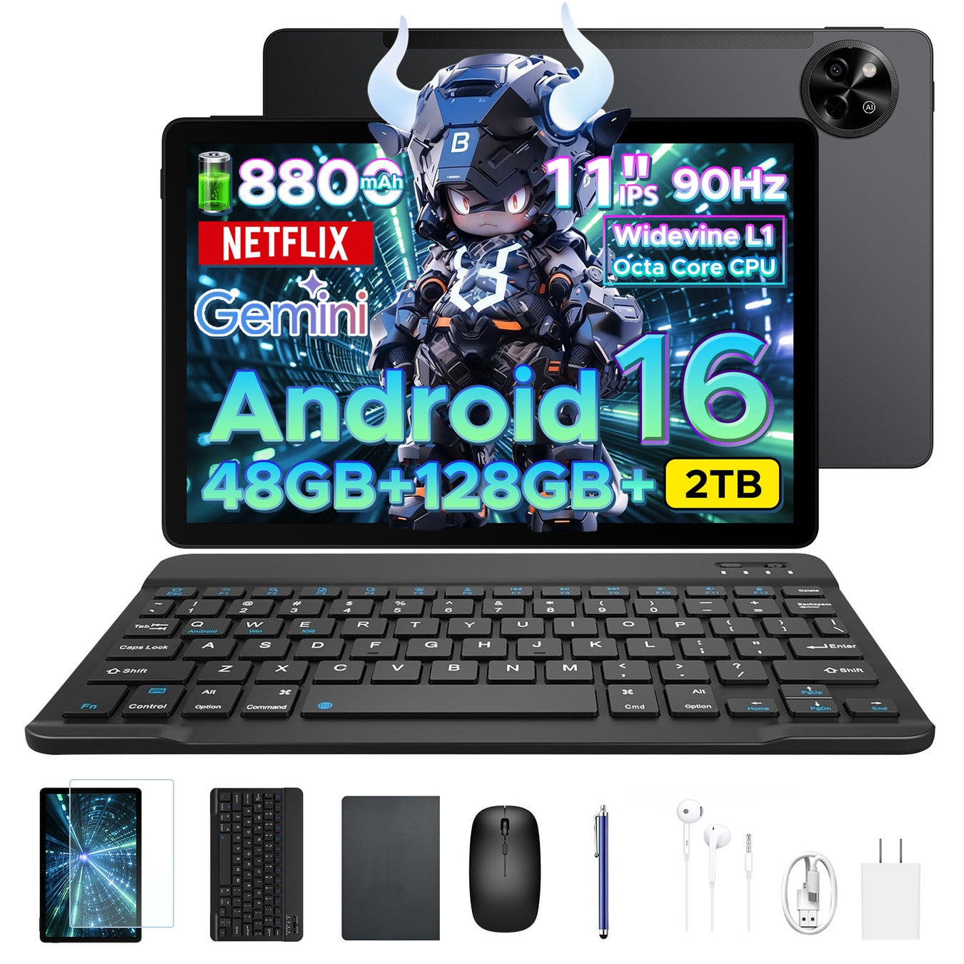 タブレット 本体 Android16 11インチ ケース キーボード マウス Android 16搭載11インチタブレットが15,950円！キーボード付きセット