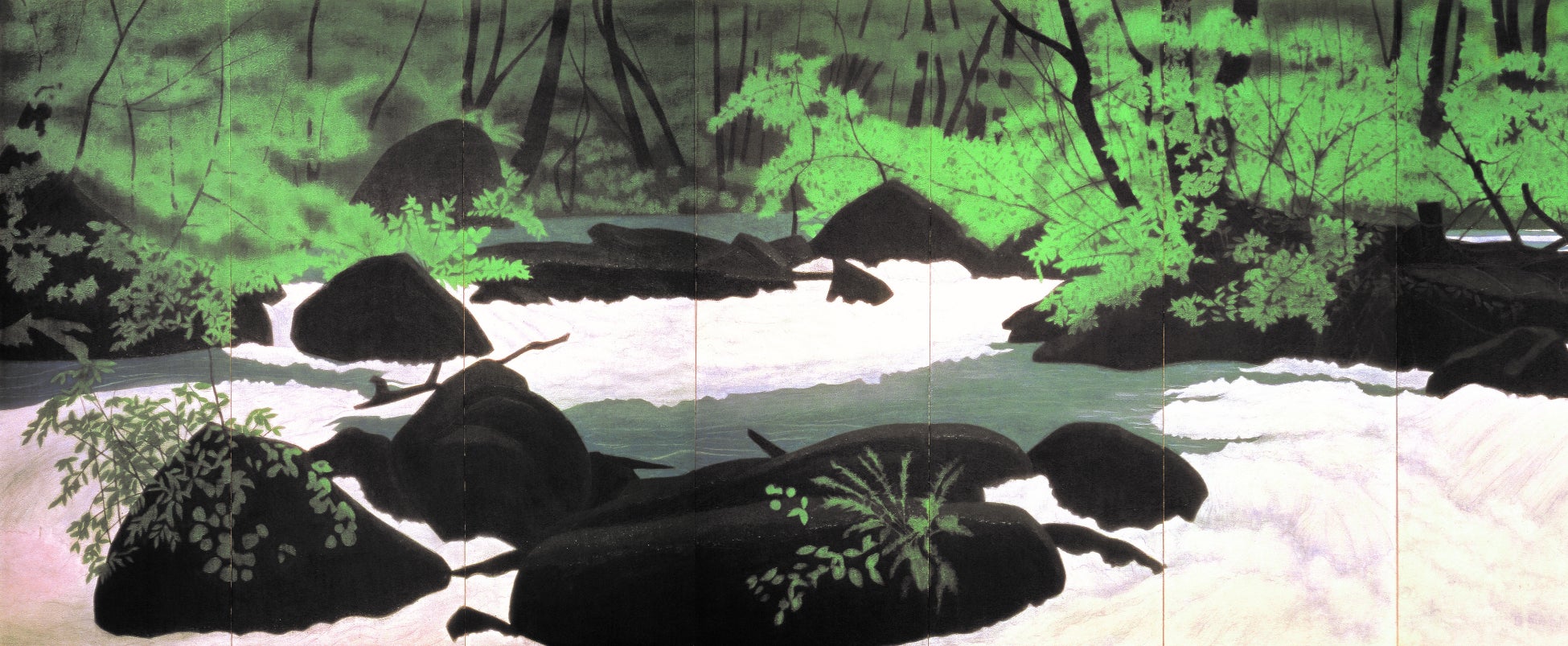 平山郁夫が日本の美を描く、約7m大作の奥入瀬渓流が登場 | 公募